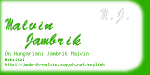 malvin jambrik business card